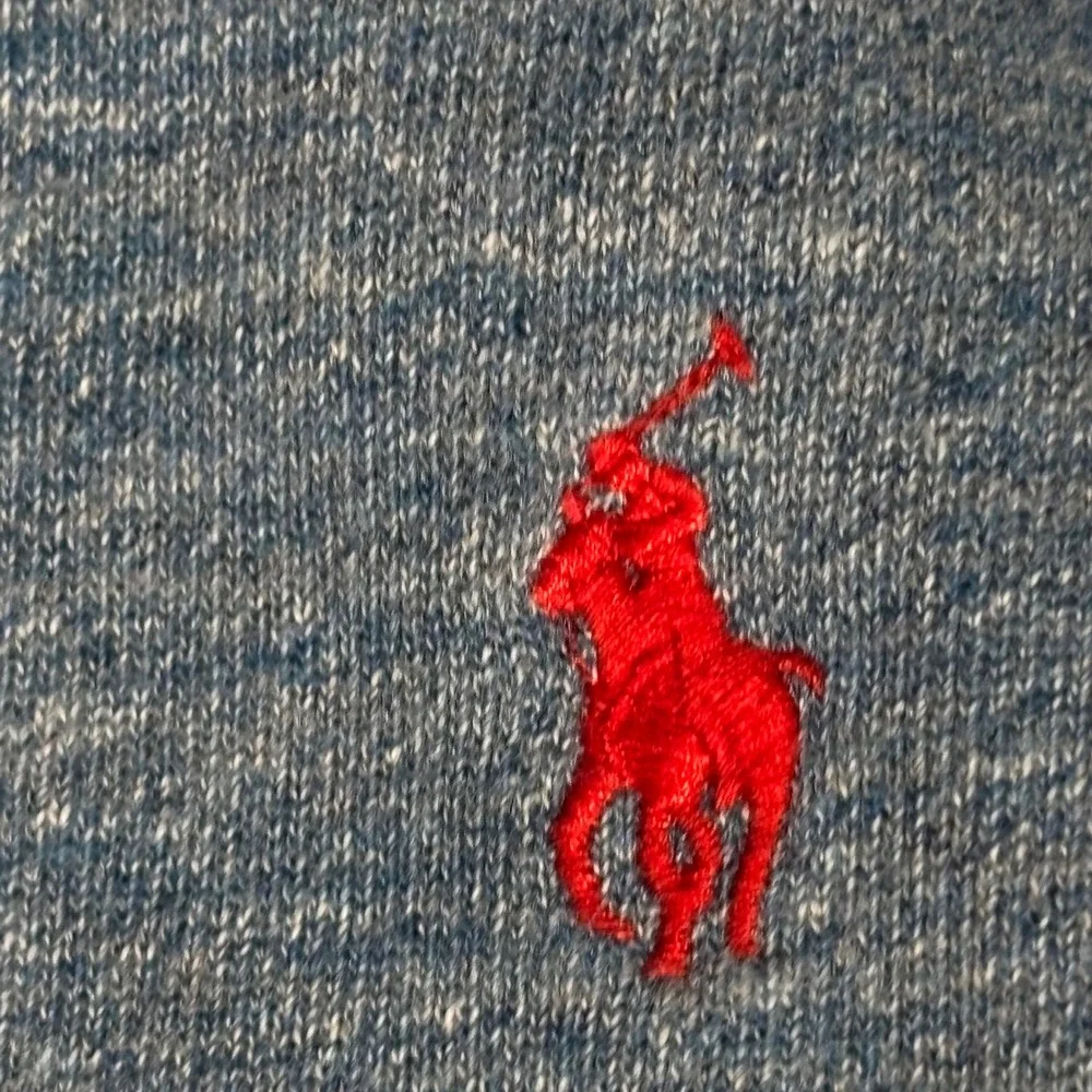 Polo Ralph Lauren Zip Hoodie Mens Small Blue Heathered Pony Logo Sweatshirt